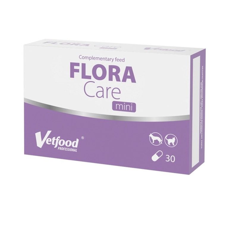 Vetfood, Flora Care Mini, suplement diety na biegunkę dla psów i kotów, 30 tabletek