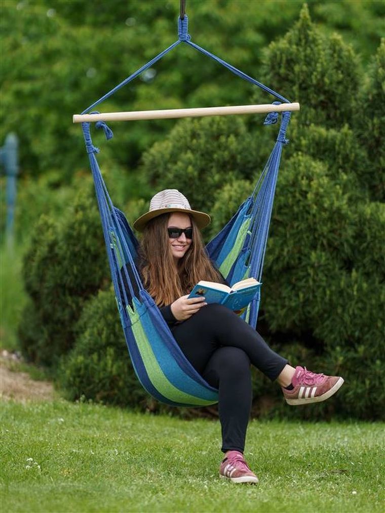 Vetro, fotel wiszący, huśtawka, niebieska, 100-100 cm