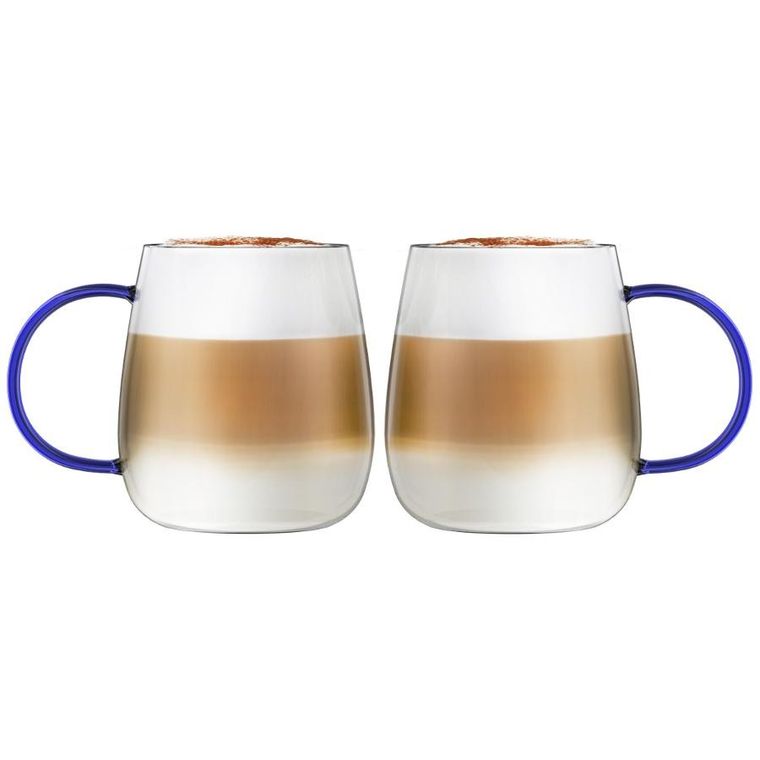 Vialli Design, Bolla, szklanki z uchem, niebieskie, 400 ml, 2 szt.