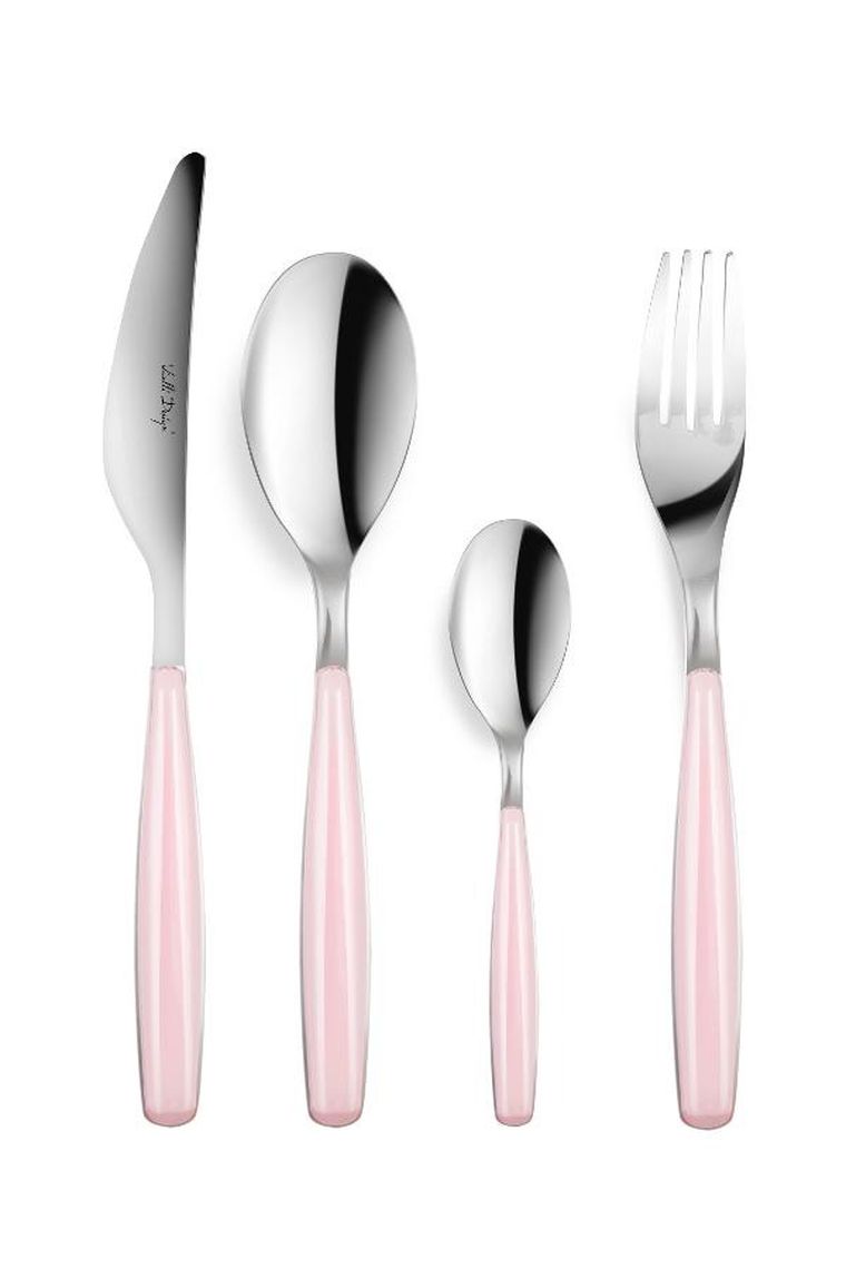 Vialli Design, Diva, komplet sztućców, różowy, 24 szt.