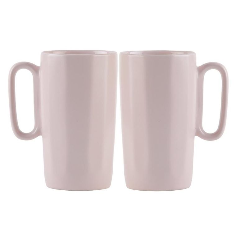 Vialli Design, dwa kubki ceramiczne z uszkiem, 330 ml, Fuori różowe