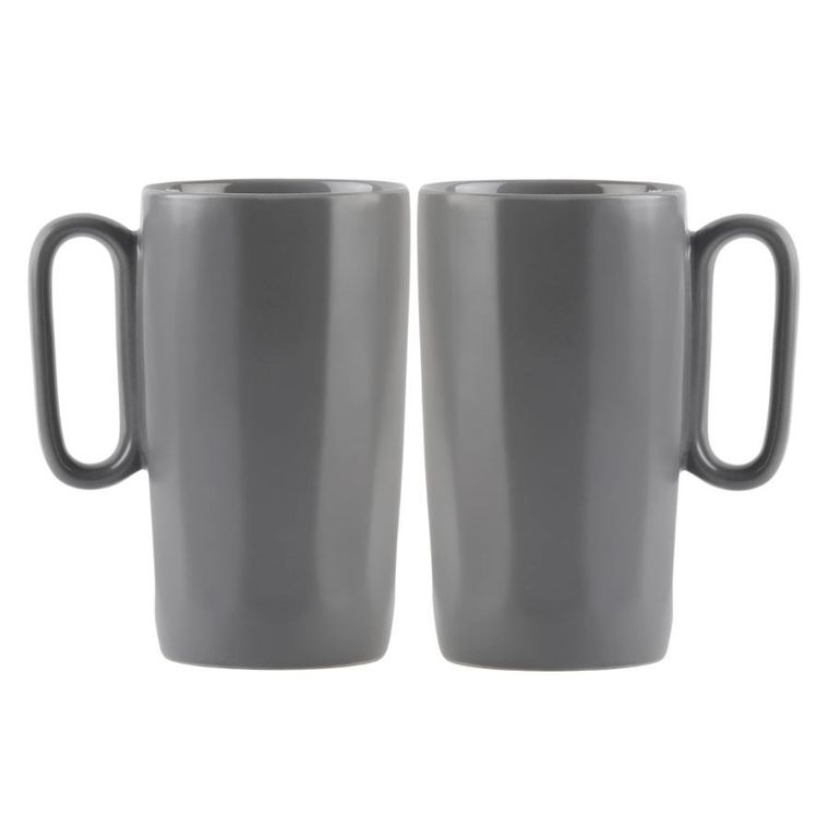 Vialli Design, dwa kubki ceramiczne z uszkiem, 330 ml, Fuori szare