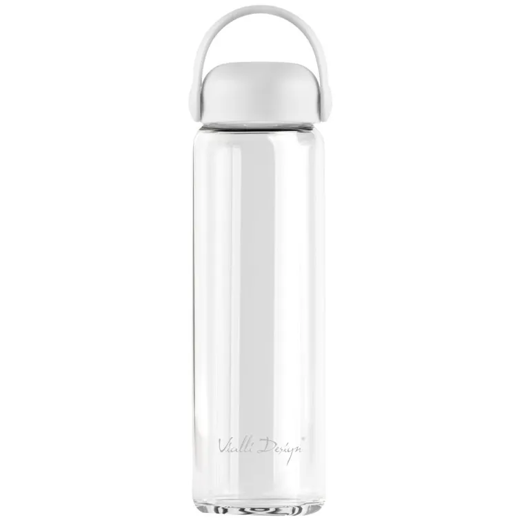Vialli Design, Fuori, szklana butelka na wodę, biała, 540 ml