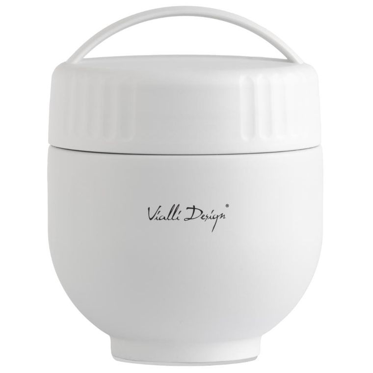 Vialli Design, Fuori, termos z pojemnikiem i łyżką, biały, 680 ml