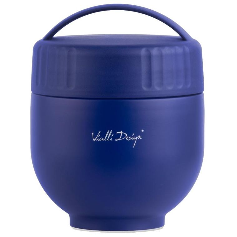 Vialli Design, Fuori, termos z pojemnikiem i łyżką, granatowy, 680 ml