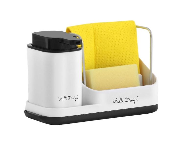 Vialli Design, Livio Duo, organizer kuchenny z dozownikiem na płyn, biały