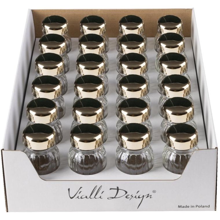 Vialli Design, słoiczki na przyprawy, Vilagio, 24 szt., kolor złoty
