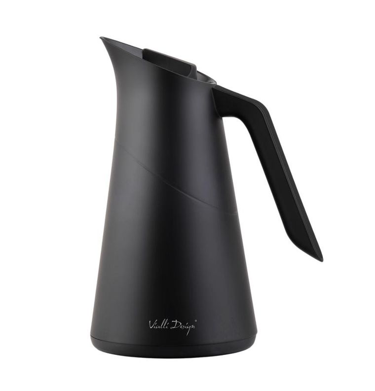 Vialli Design, termos z wkładem szklanym Soho, 1l, czarny