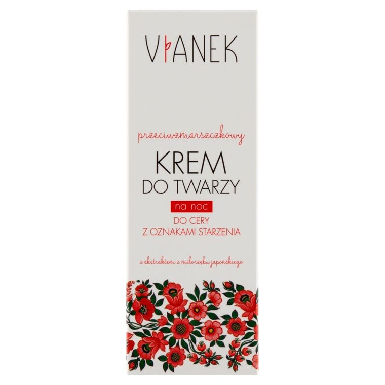 Vianek, przeciwzmarszczkowy krem do twarzy na noc do cery z oznakami starzenia, 50 ml