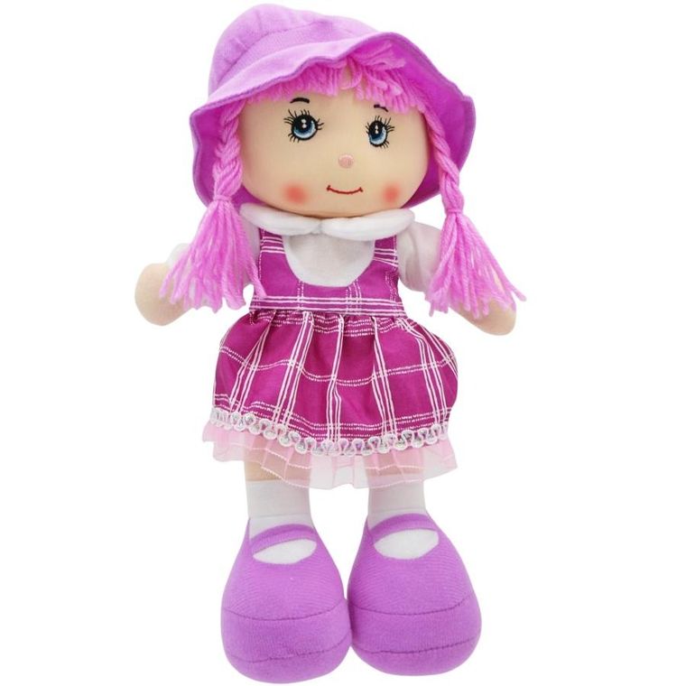 Victoria Sport, lalka szmaciana z dżwiękiem, fioletowa