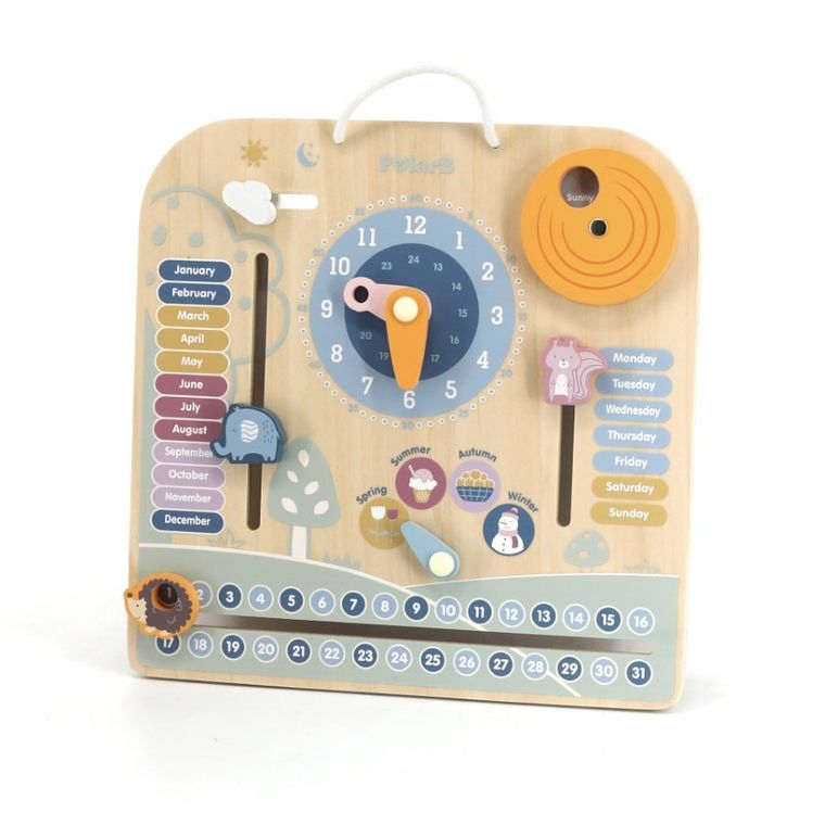 Viga, Kalendarz i zegar, zabawka drewniana