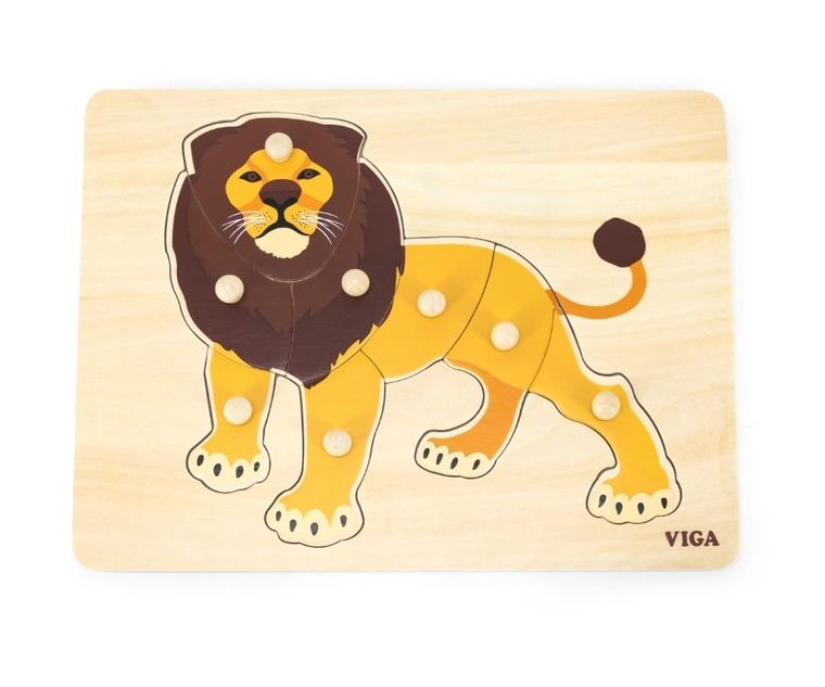 Viga, Lew, układanka na podkładce z uchwytami, 8 elementów