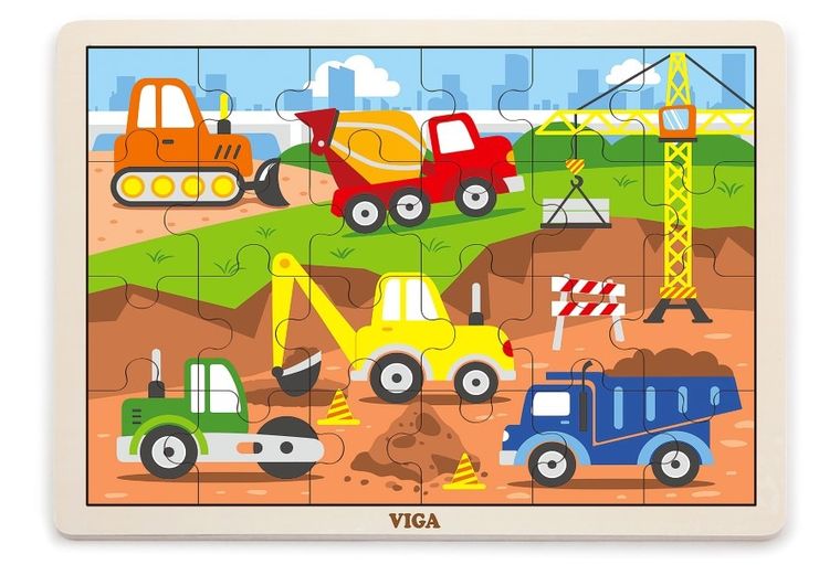 Viga, Na budowie, puzzle na podkładce, 24 elementy