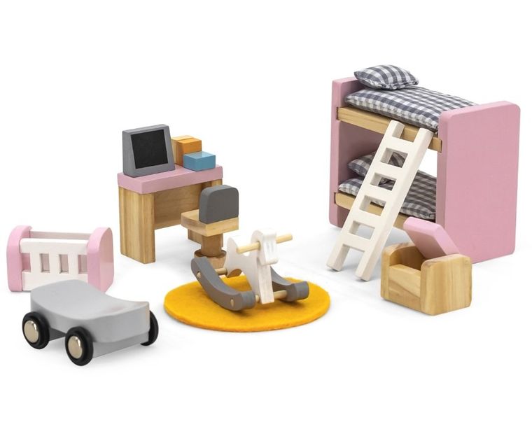 Viga, PolarB, zestaw mebelków do domku dla lalek, pokój malucha