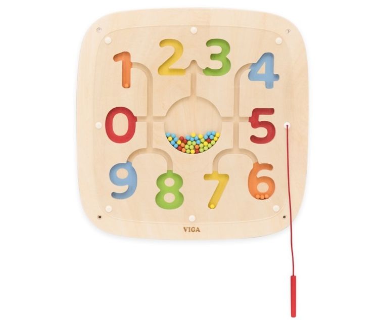 Viga, tablica manipulacyjna, magnetyczna zabawa z liczbami