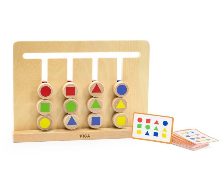 Viga, tabliczka drewniana, dopasowanie kolorów i kształtów