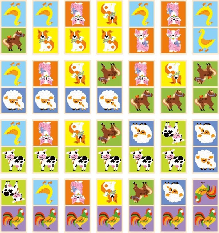 Viga Toys, Farma, domino, gra logiczna