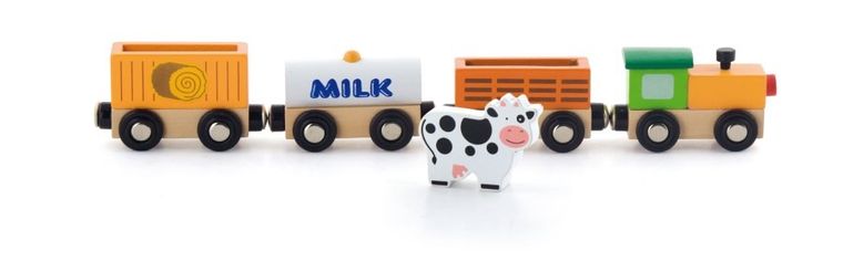 Viga Toys, Farma, drewniany pociąg magnetyczny
