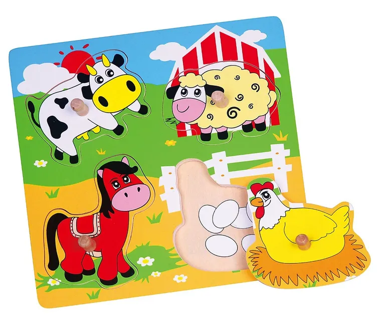 Viga Toys, Farma, puzzle niespodzianka