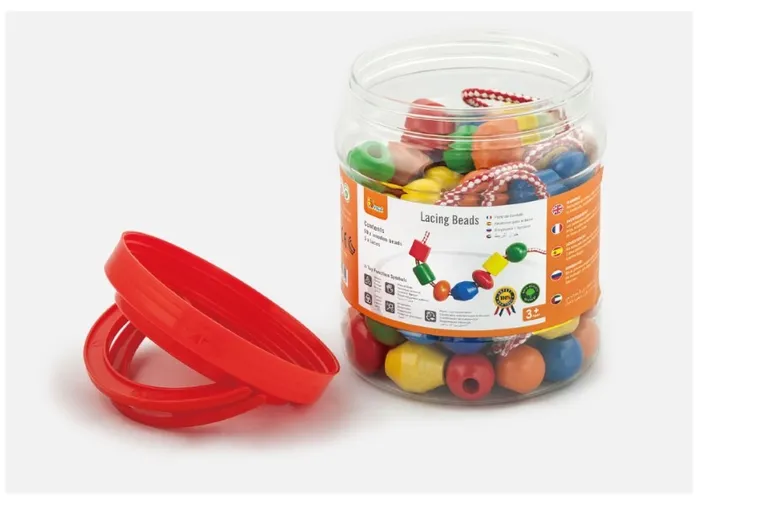 Viga Toys, koraliki do nawlekania, 90 szt.