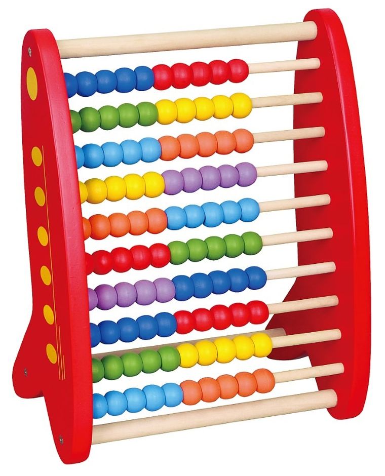 Viga Toys, liczydło drewniane, czerwone