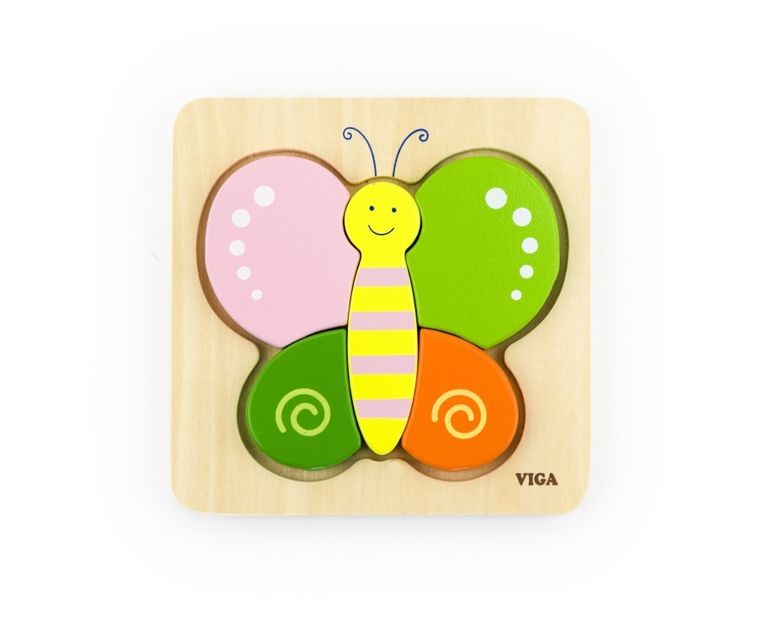 Viga Toys, Pierwsze puzzle maluszka, motyl