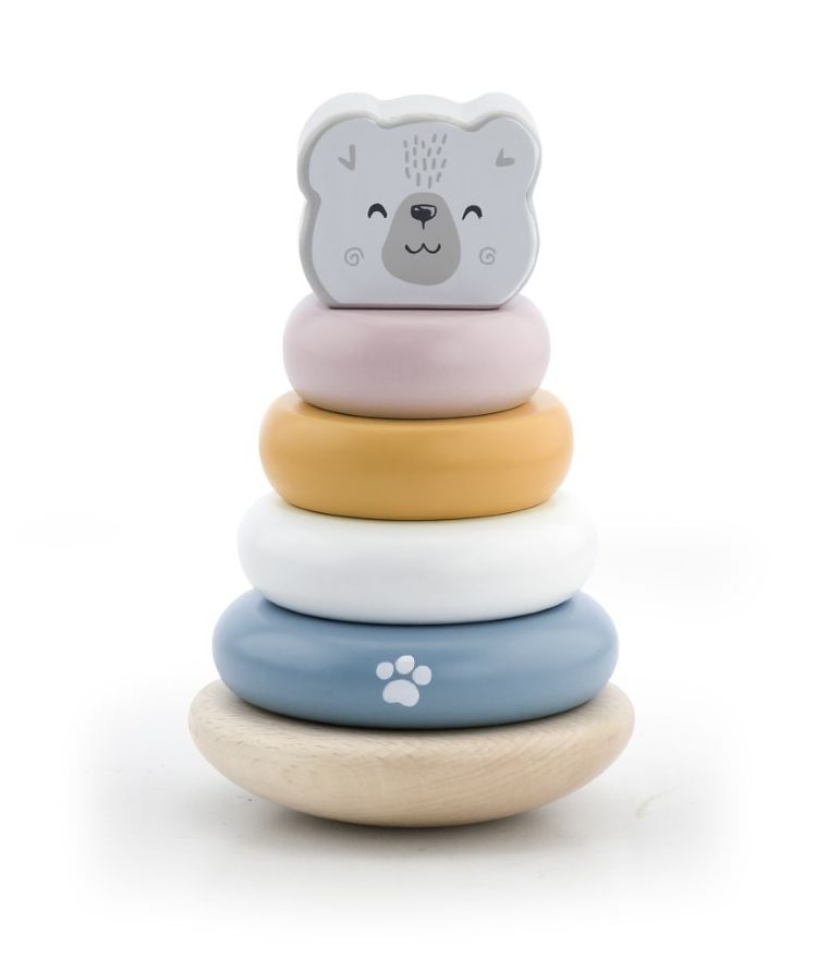 Viga Toys, Polar Bear, Piramidka Miś, zabawka edukacyjna