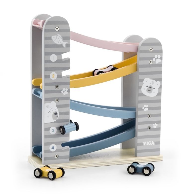 Viga Toys, Polar Bear, zjeżdzalnia, tor dla samochodzików