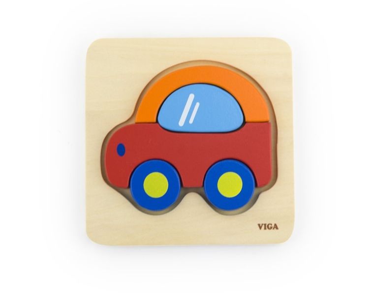 Viga Toys, Samochód, pierwsze puzzle