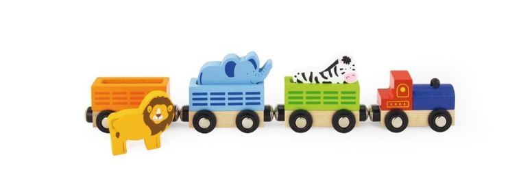 Viga Toys, Zoo, pociąg magnetyczny, pojazd drewniany