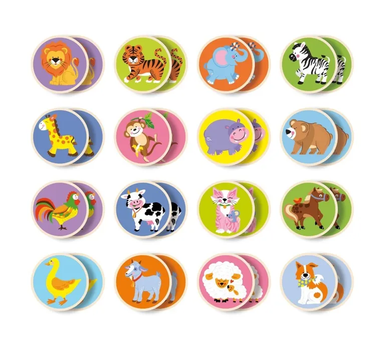 Viga Toys, Zwierzątka, Memo, gra pamięciowa