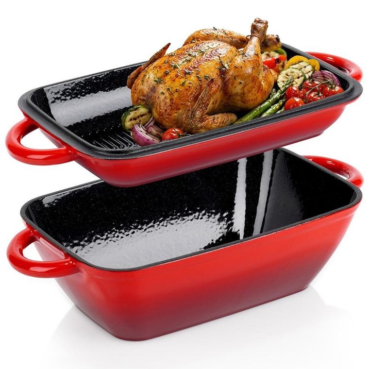 Vilde, Cast Enamel, brytfanna żeliwna emaliowana z pokrywką 2w1, 3,5l