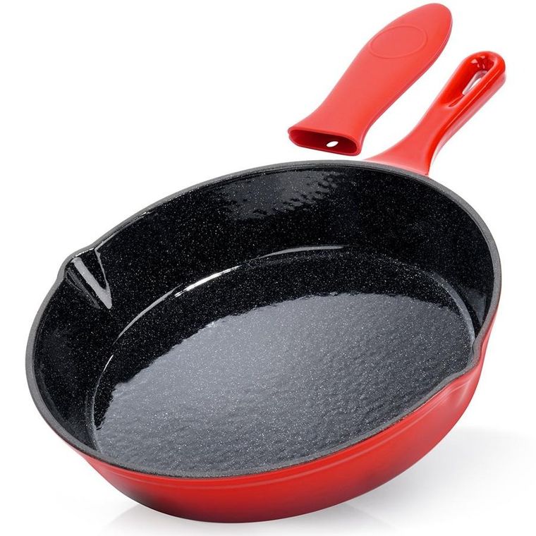 Vilde, Cast Enamel, patelnia żeliwna emaliowana z silikonową nakładką, 25 cm