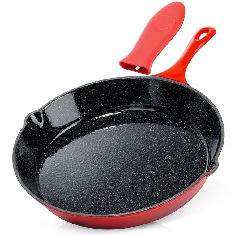 Vilde, Cast Enamel, patelnia żeliwna emaliowana z silikonową nakładką, 30 cm