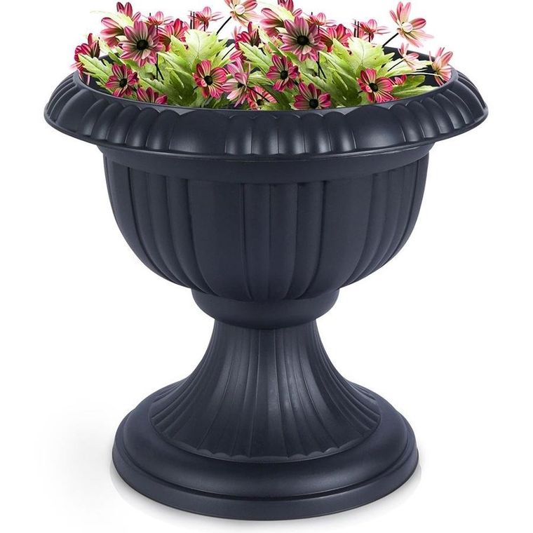 Vilde, doniczka ogrodowa plastikowa, szara kielich, 39-36 cm