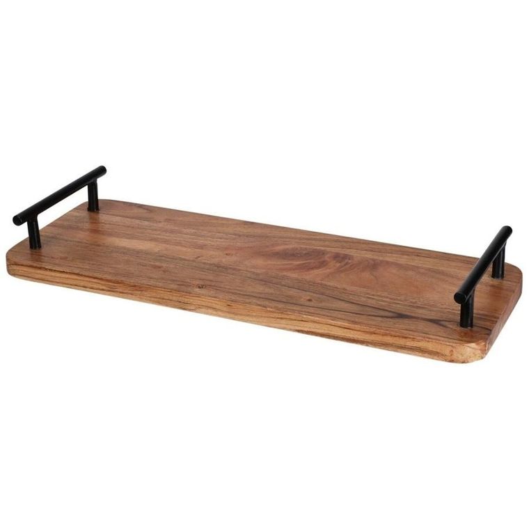 Vilde, drewniana taca do serwowania z uchwytami, 40-15,5 cm