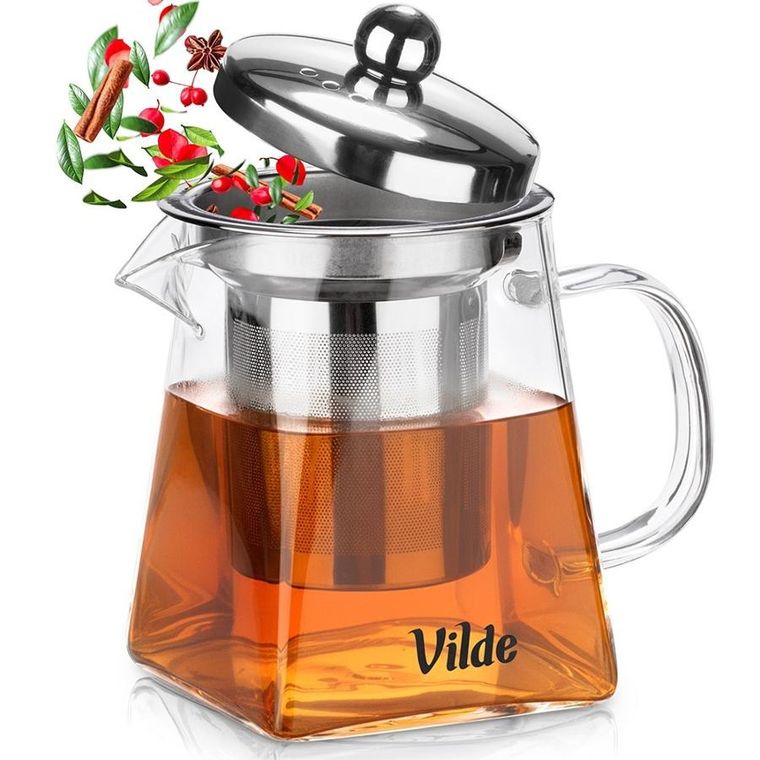 Vilde, dzbanek z zaparzaczem do herbaty, żaroodporny, szklany, 330 ml