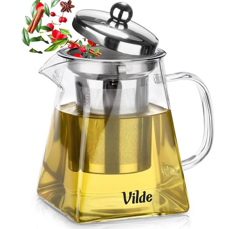Vilde, dzbanek z zaparzaczem do herbaty, żaroodporny, szklany, 490 ml