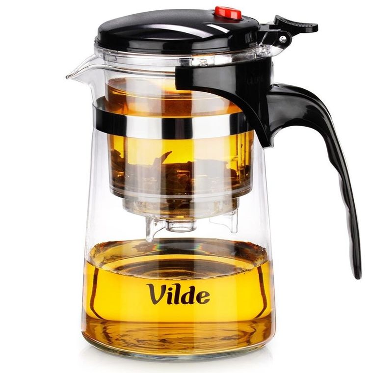 Vilde, dzbanek z zaparzaczem spustowym do herbaty, szklany, 600 ml