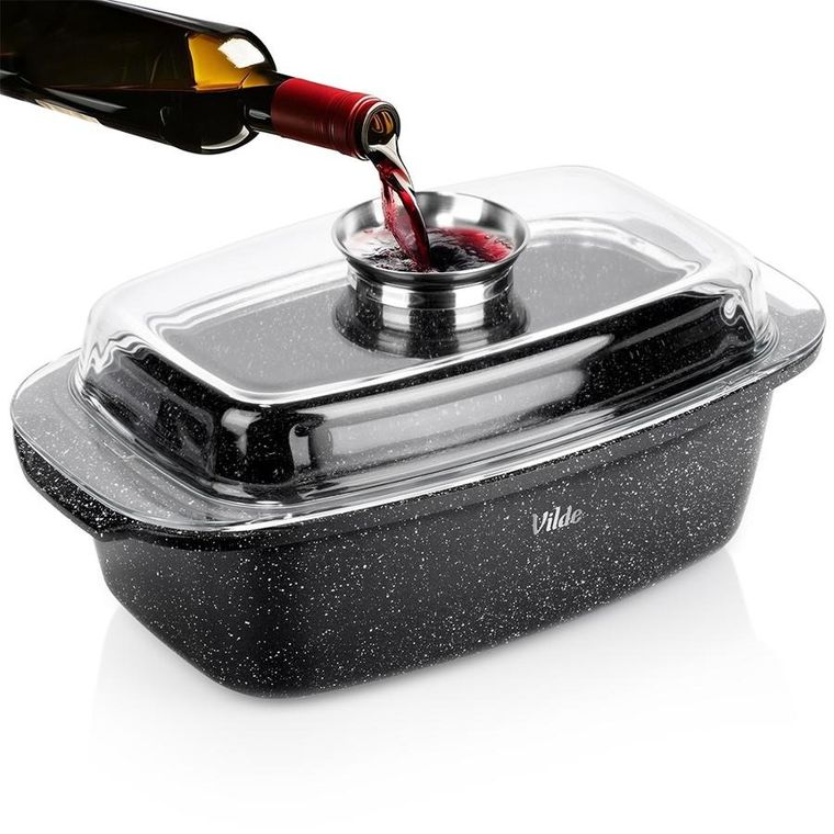 Vilde, Granitica, brytfanna granitowa z pokrywką, 5,4l, 39-22-17,5 cm