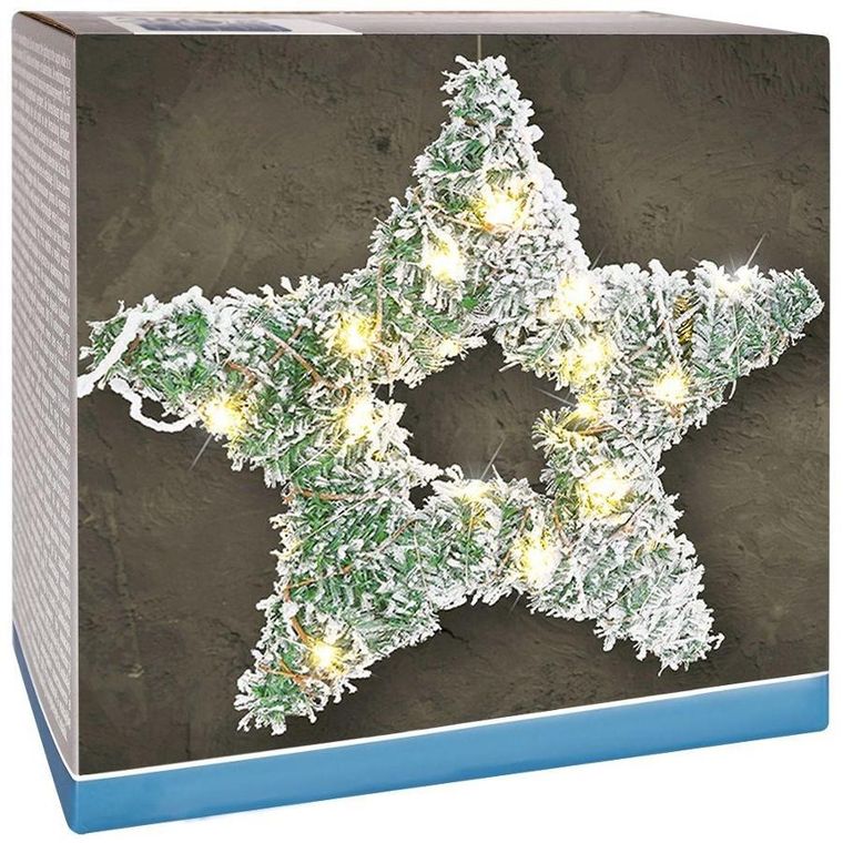 Vilde, gwiazda świecąca ośnieżona, 40 LED, 58 cm