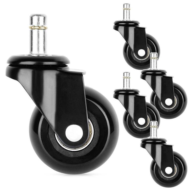 Vilde, kółka do fotela kauczukowe, 5 cm/10 mm, 5 szt.