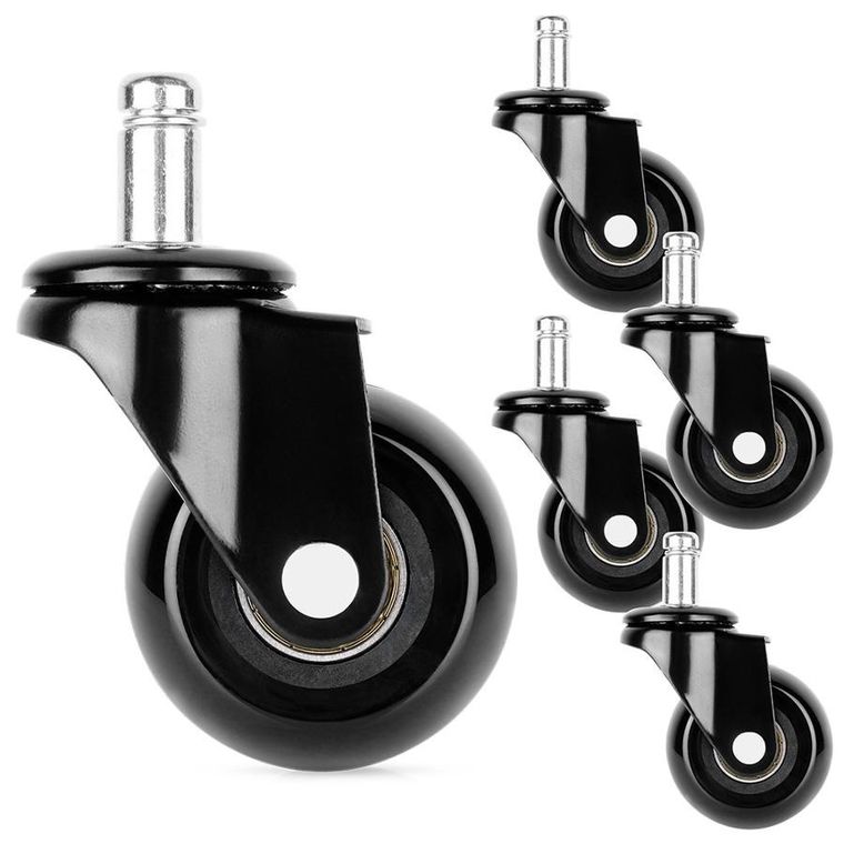 Vilde, kółka do fotela kauczukowe, 5 cm/11 mm, 5 szt.