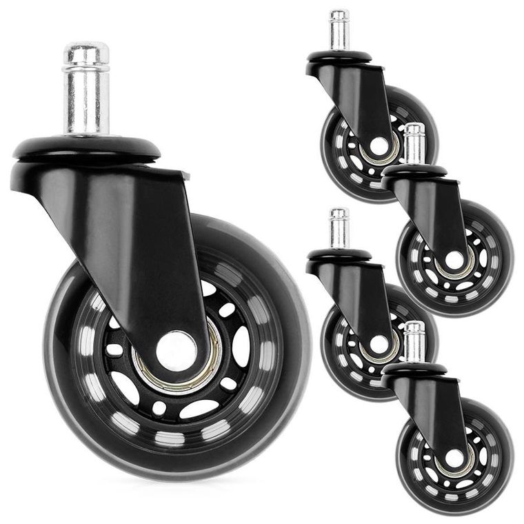 Vilde, kółka do fotela kauczukowe, 6,3 cm/11 mm, 5 szt.