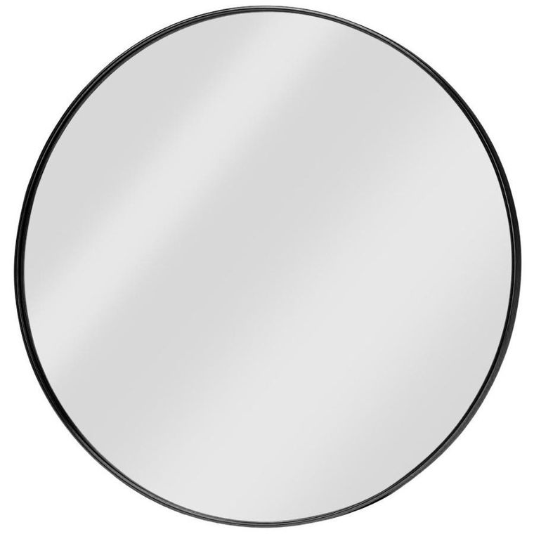 Vilde, lustro ścienne, czarne, okrągłe, 55 cm