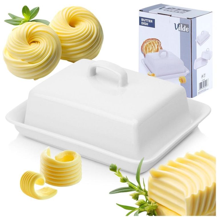 Vilde, maselniczka ceramiczna, biała