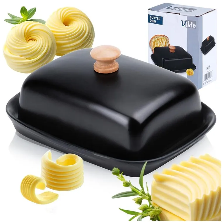 Vilde, maselniczka ceramiczna, czarna