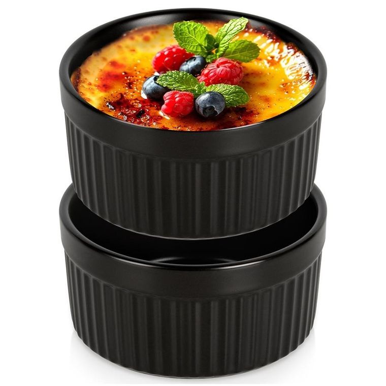 Vilde, miseczki do zapiekania, porcelanowe, czarne, 260 ml, 2 szt.