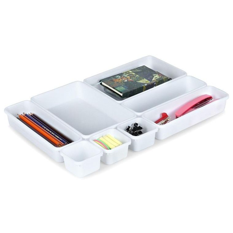 Vilde, organizer, do szuflady, biały modułowy, 8 szt.