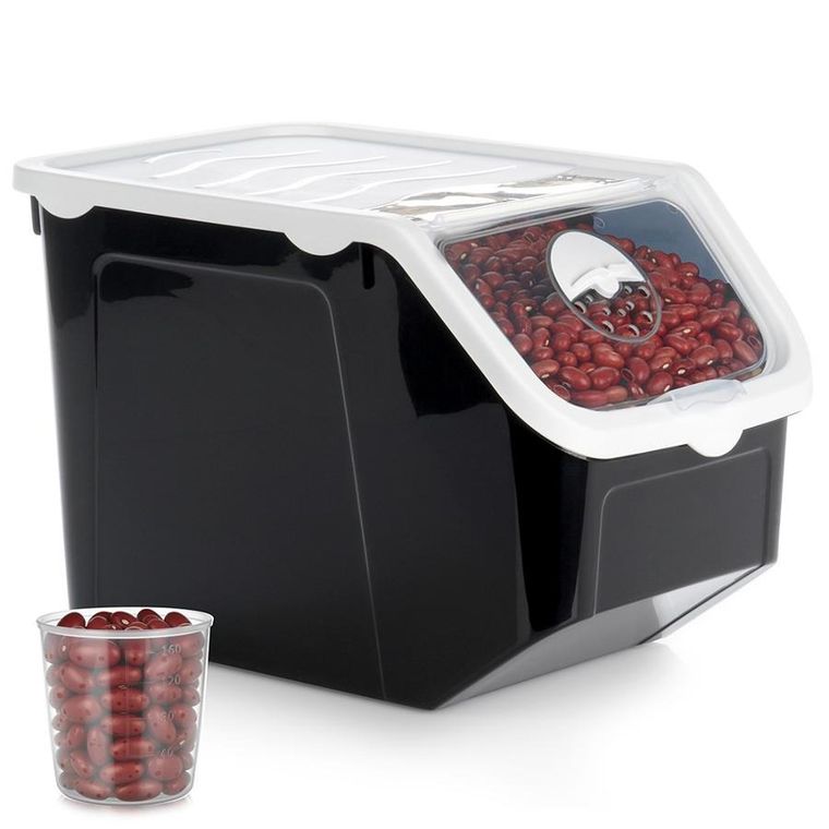 Vilde, pojemnik na warzywa i owoce, z pokrywką, czarny, 12 l